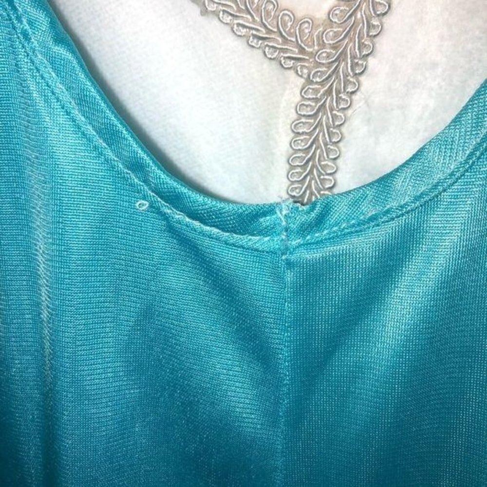 Diane Von Furstenberg DVF Vintage Robe Nightie Set Small S Womens Nylon Blue - Picture 12 of 13